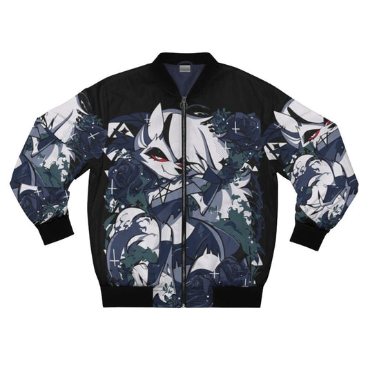 Helluva Boss Loona Inspired Bomber Jacket with Wolf and Moon Graphic