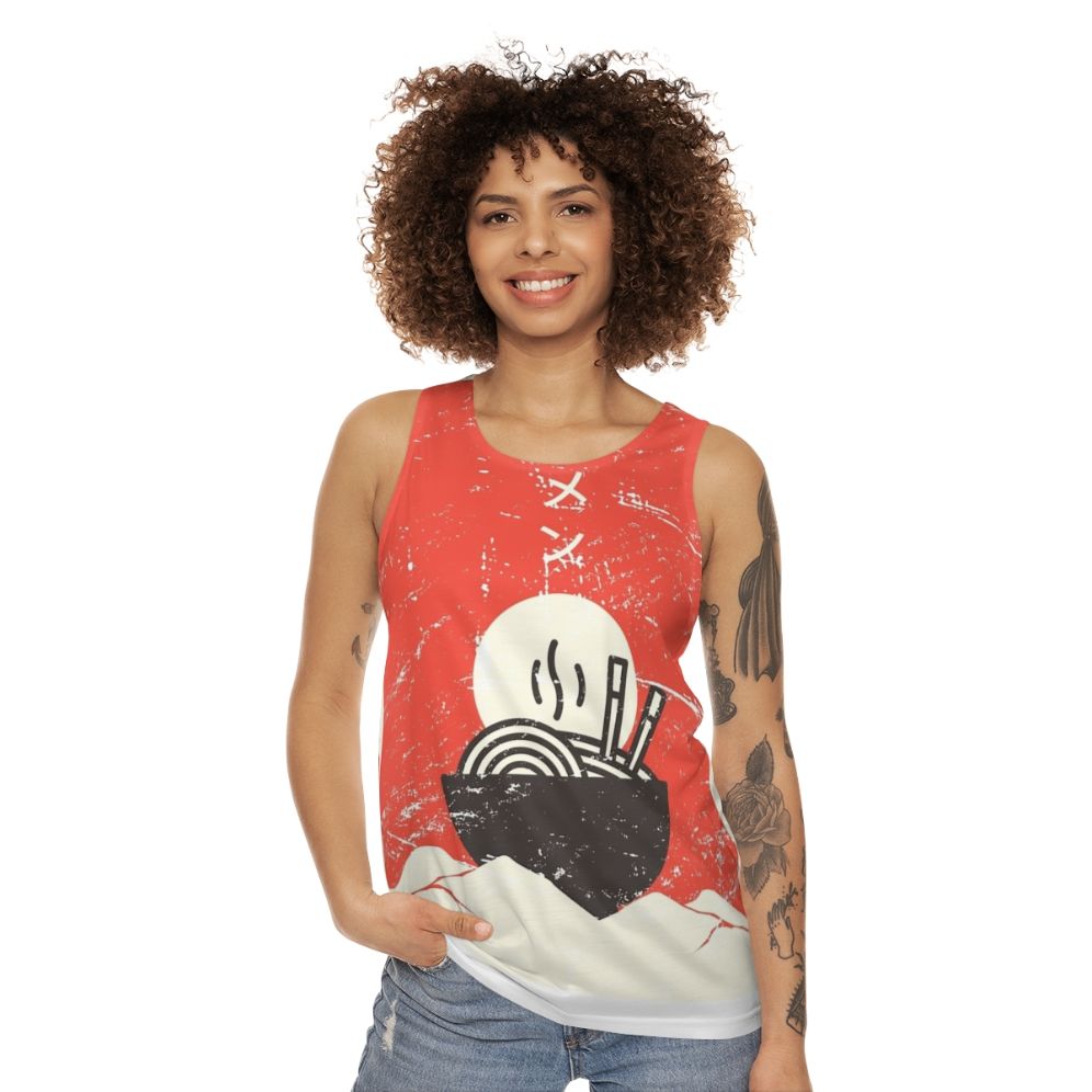 Vintage Japanese anime ramen graphic unisex tank top - women