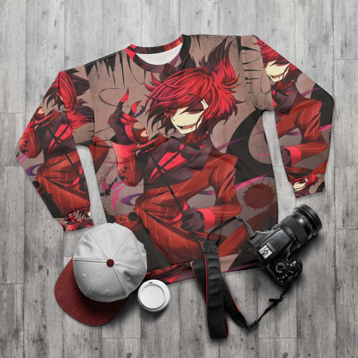 Hazbin Hotel Alastor Sweatshirt - flat lay