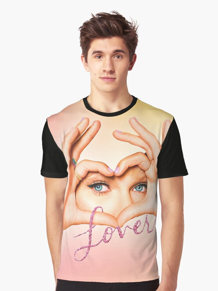 "Lover Concept Graphic T-Shirt featuring Taylor Swift's 'Folklore' album artwork" - Men