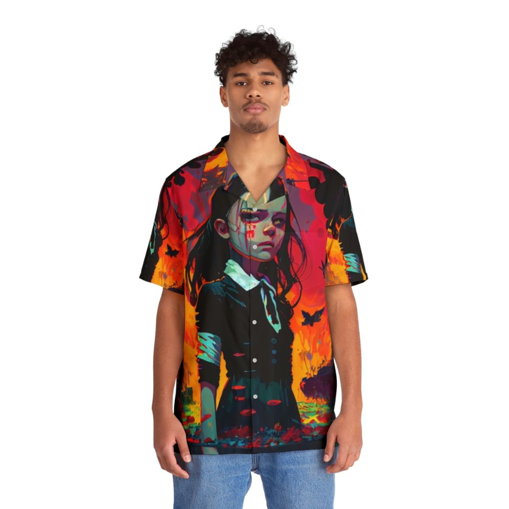 Wednesday Addams Hawaiian Shirt - People Front