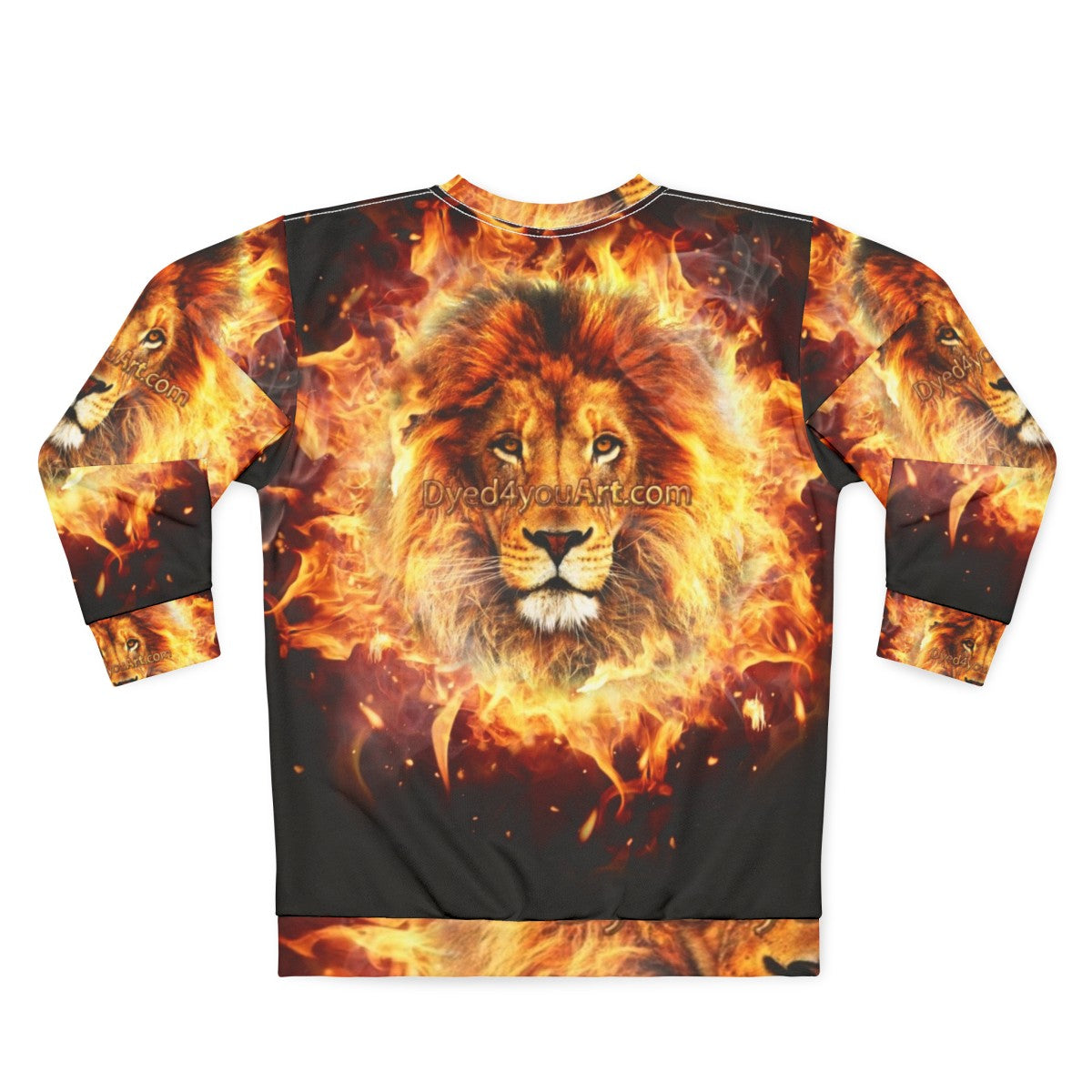 Fiery Lion of Judah Christian Sweatshirt - Back