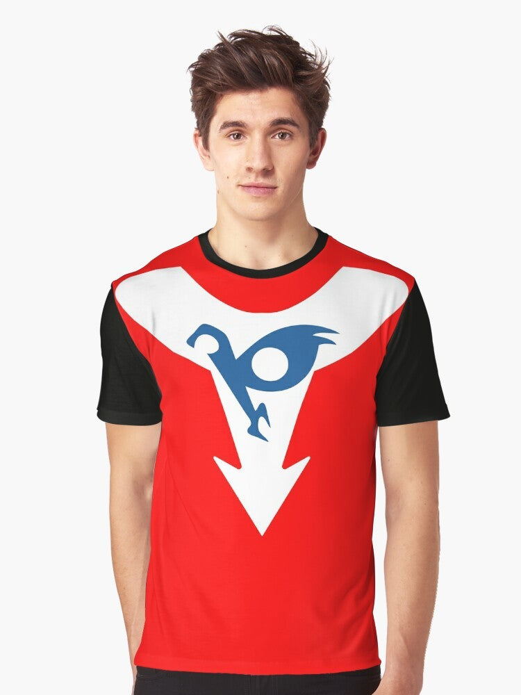 Hurricane Polimar Graphic T-Shirt featuring an anime and cartoon-inspired design - Men