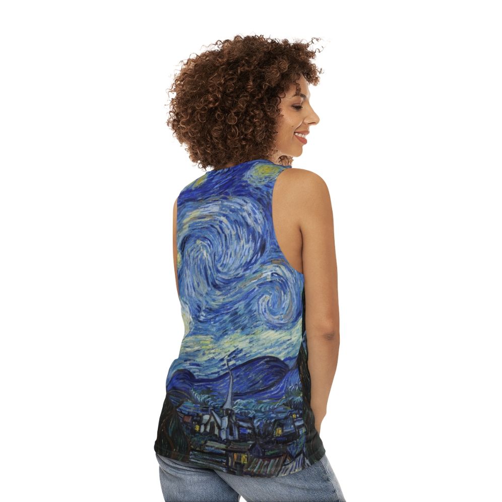 Starry Night Van Gogh Unisex Tank Top - women back