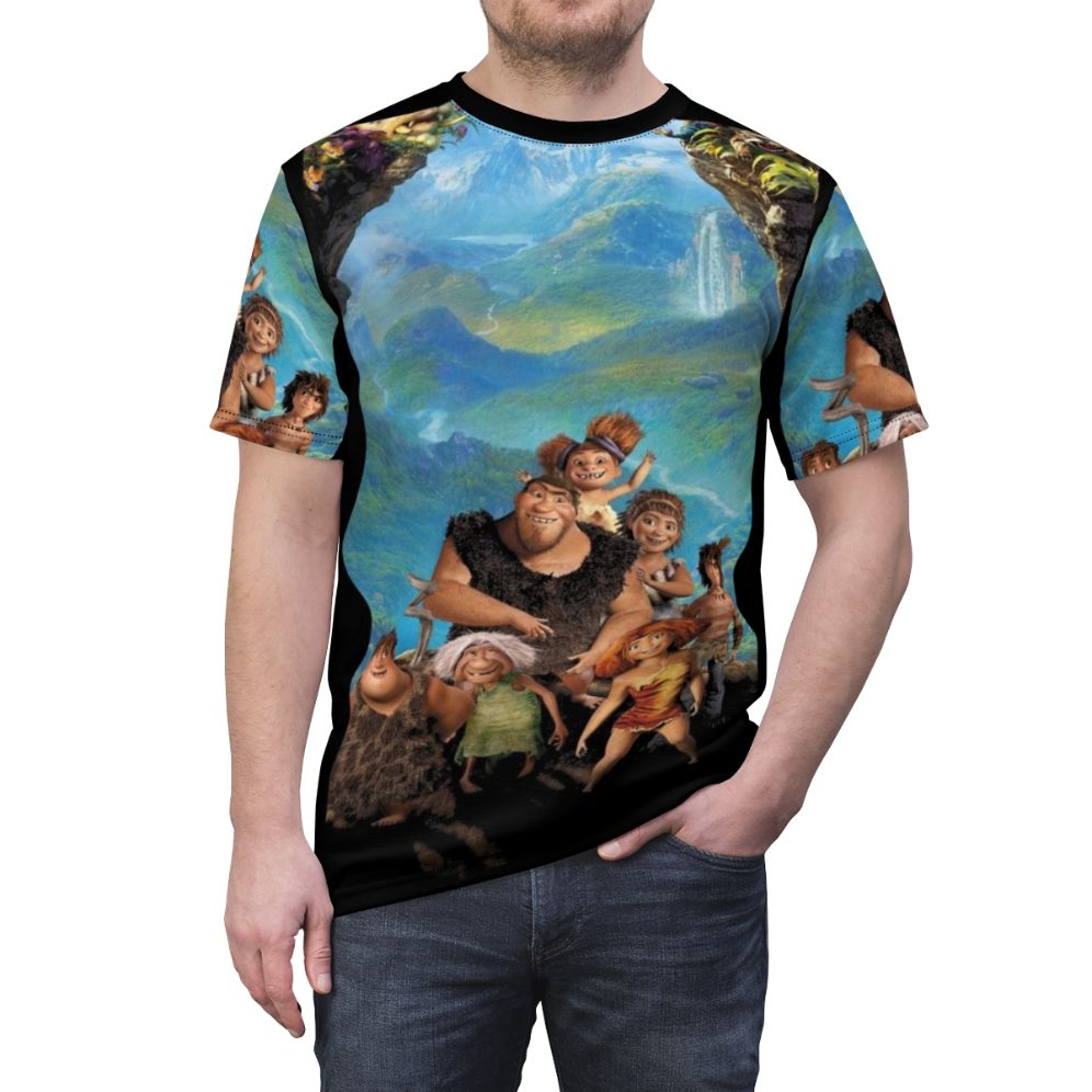 The Croods A New Age inspired t-shirt featuring characters from the animated comedy film - men front