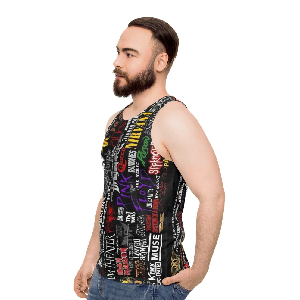 Retro Music Collage Unisex Tank Top - men side