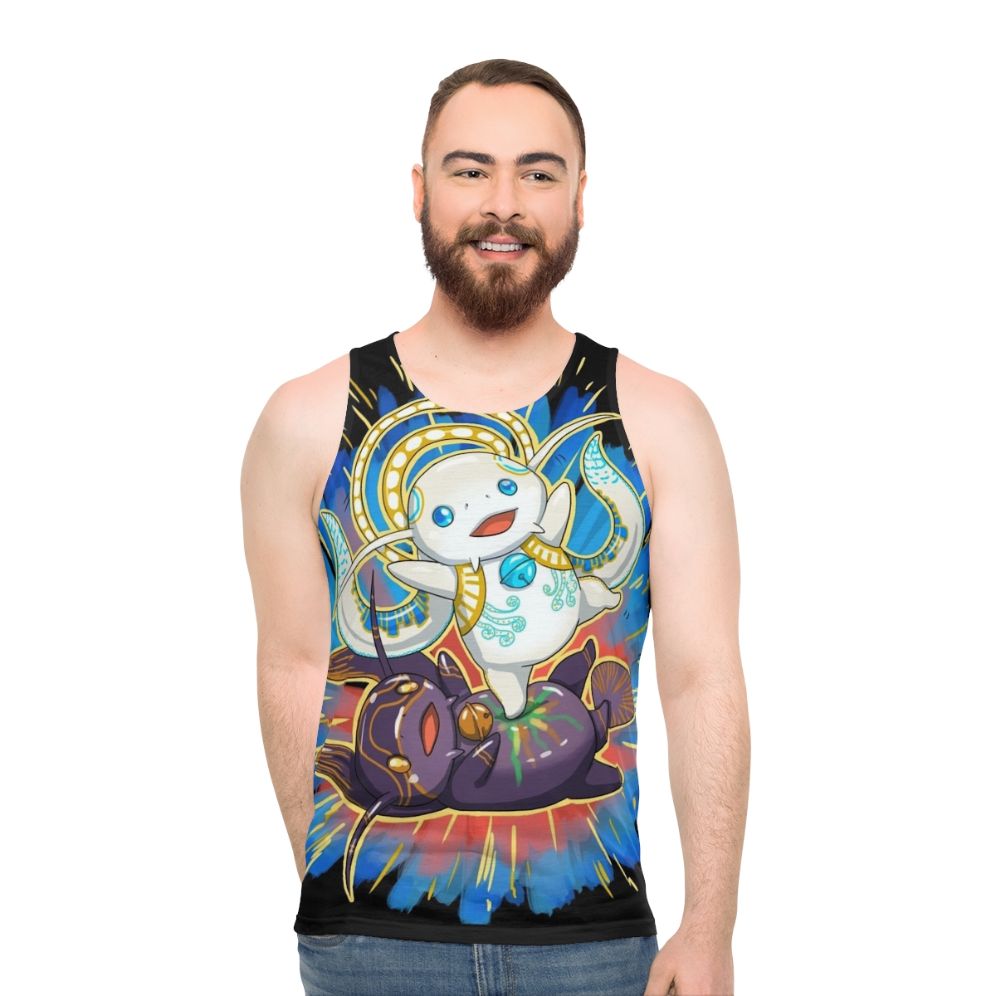 Unisex Hydaelyn Kick Namazu Gaming Tank Top for Final Fantasy XIV Fans - men