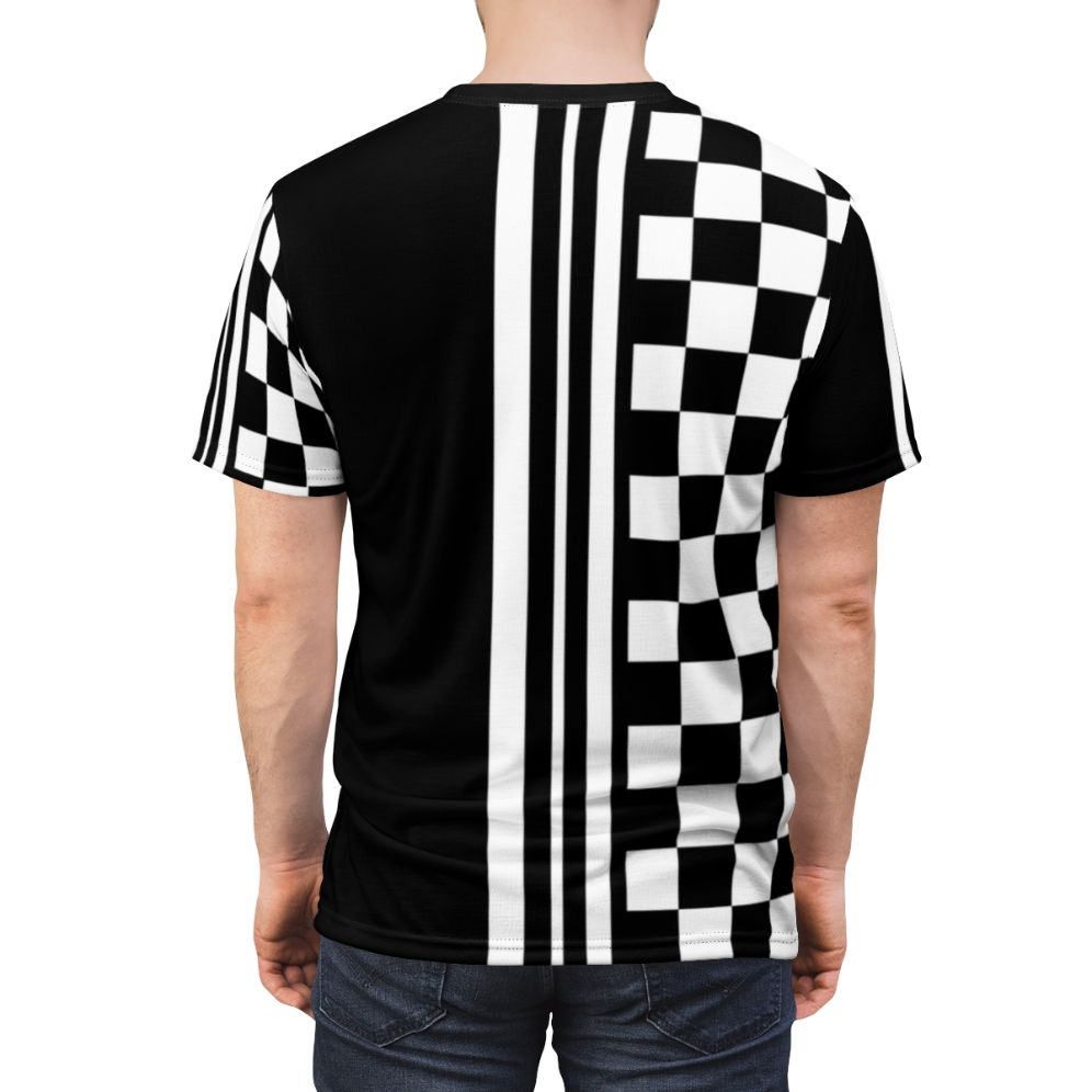 Stylish black and white t-shirt with mod and ska-inspired design - men back