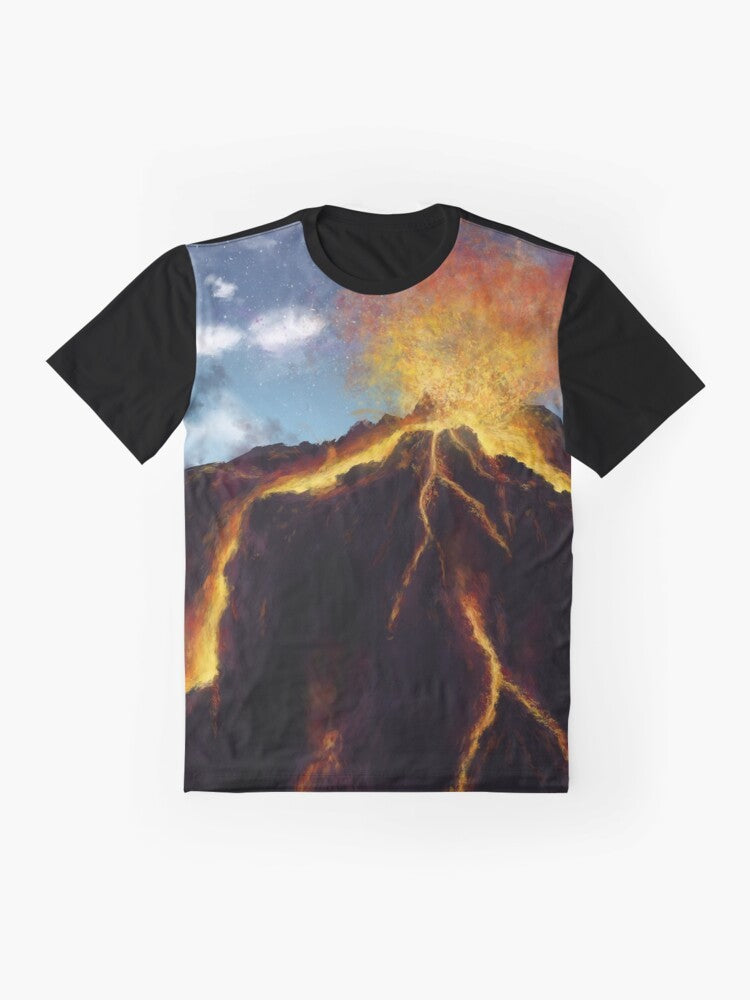 Graphical design of molten lava, fiery volcano - Flat lay