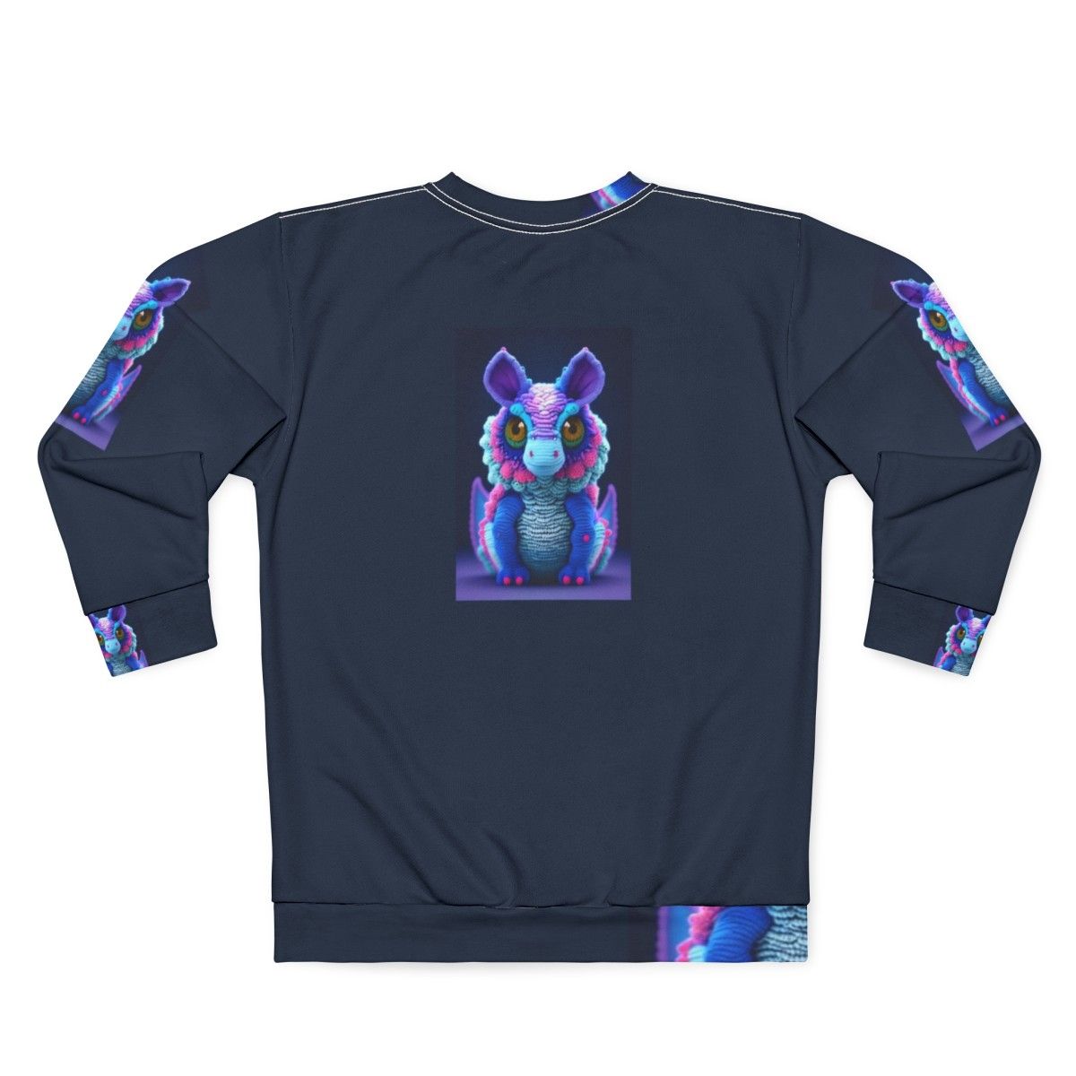 Legendary creature sweatshirt with vibrant, intricate fantasy design - Back