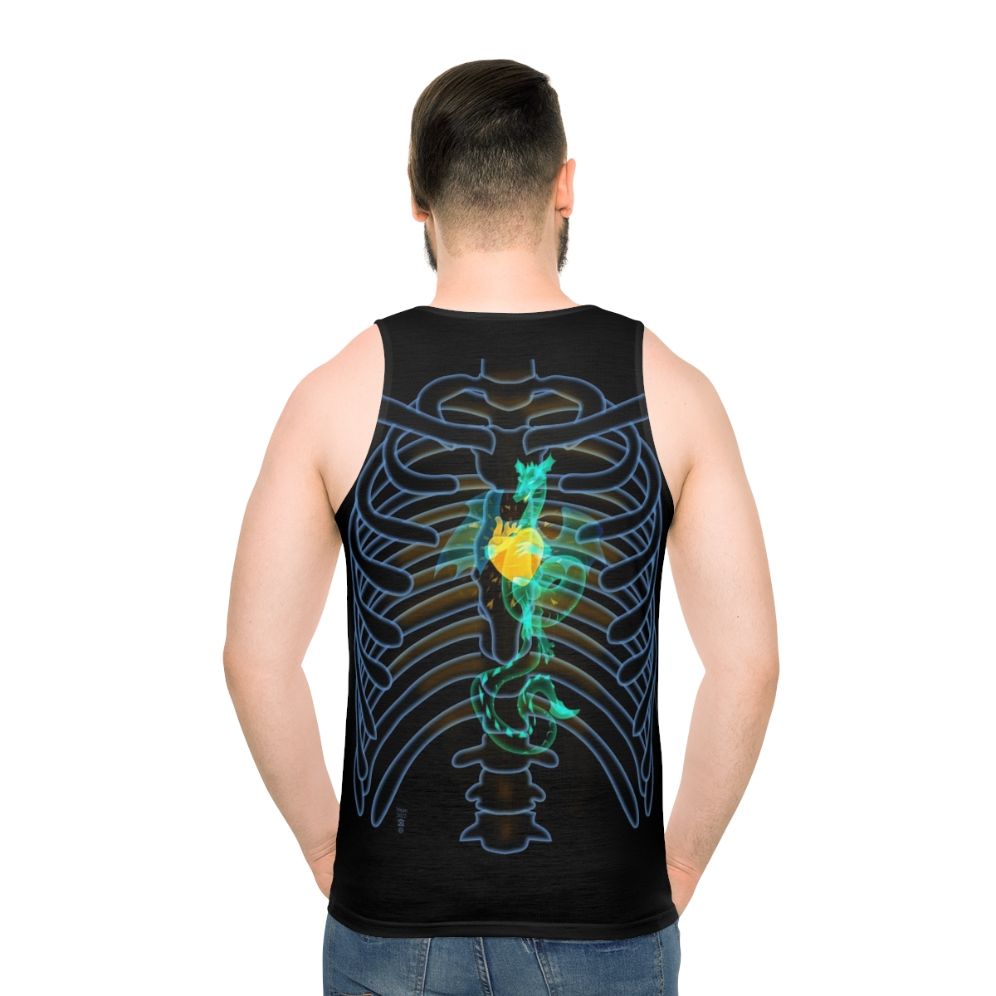 Glowing X-Ray Dragon Unisex Tank Top - men back