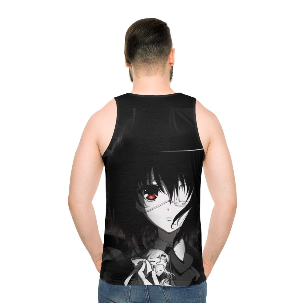 Unisex horror history mystery anime tank top - men back