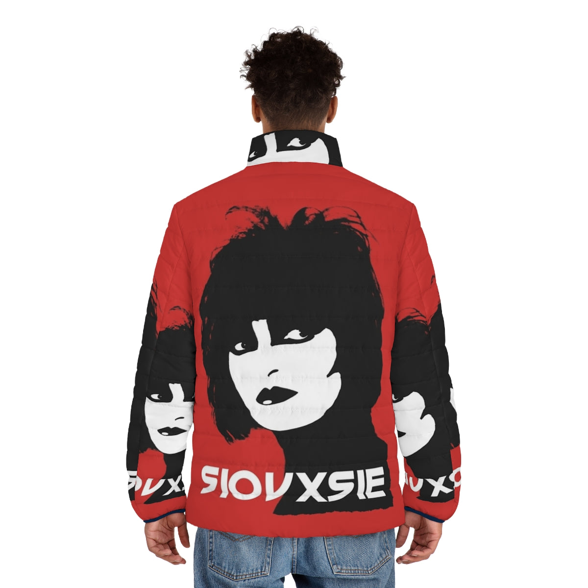 Siouxsie inspired gothic post punk puffer jacket - men back