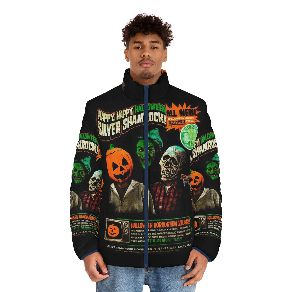 Puffer jacket inspired by the classic horror film Halloween 3: Season of the Witch - men front