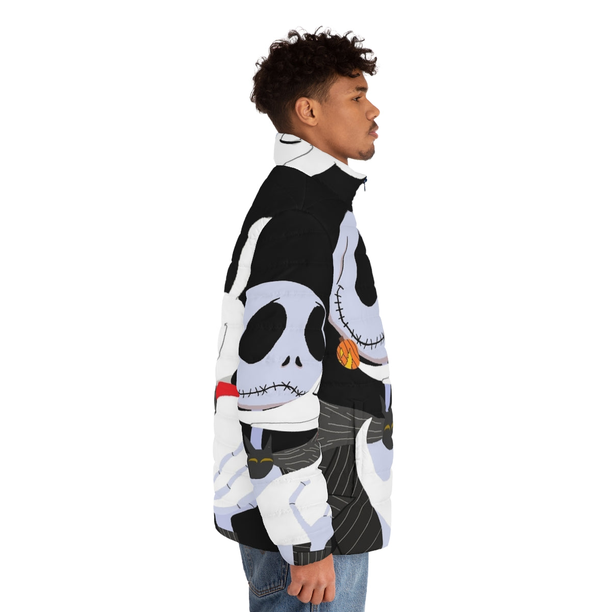 Puffer jacket featuring Jack Skellington and Zero from The Nightmare Before Christmas - men side right