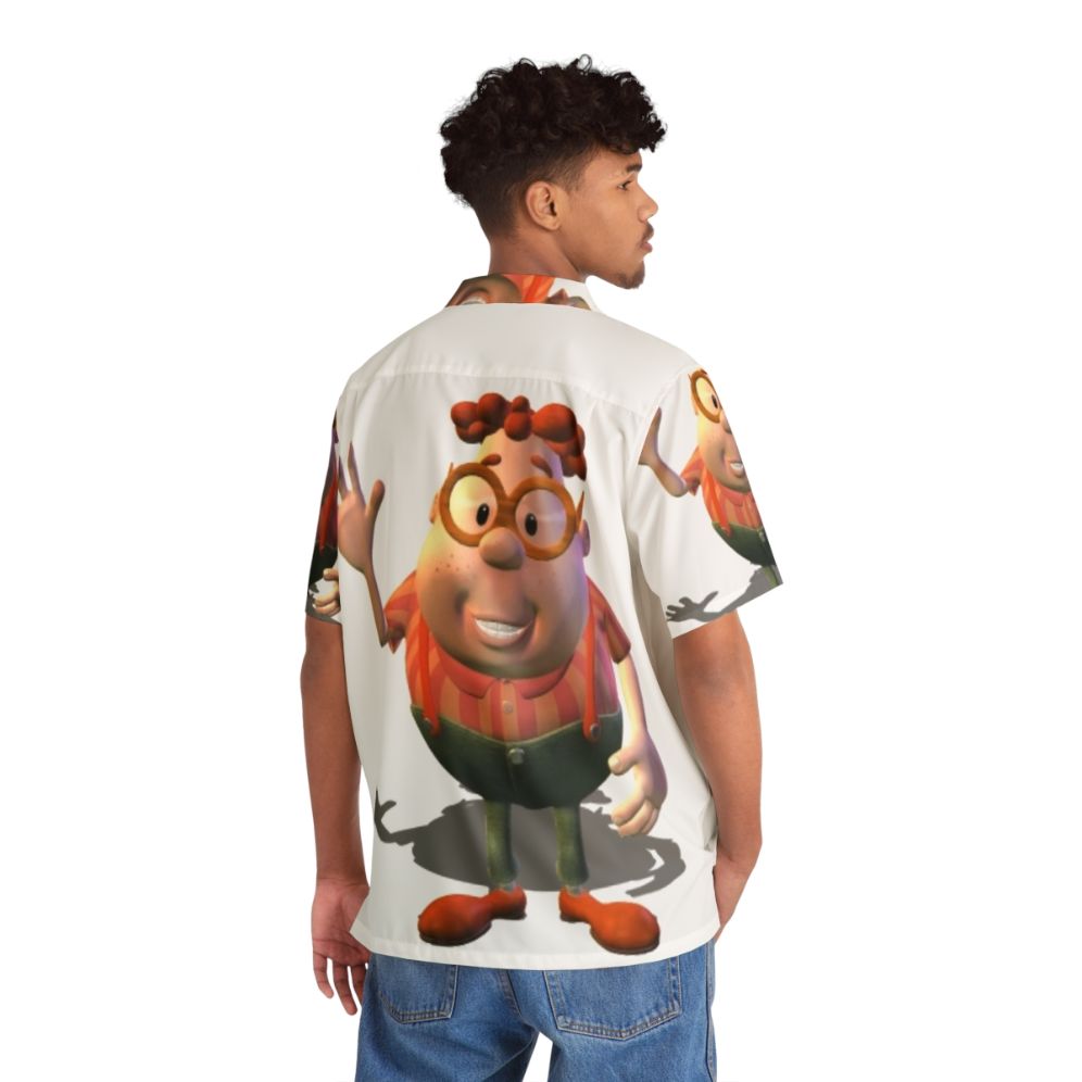 Carl Wheezer Hawaiian Shirt with Jimmy Neutron Character - People Back