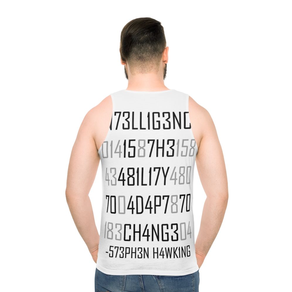 Adapt To Change Encoded Unisex Science Tank Top - men back