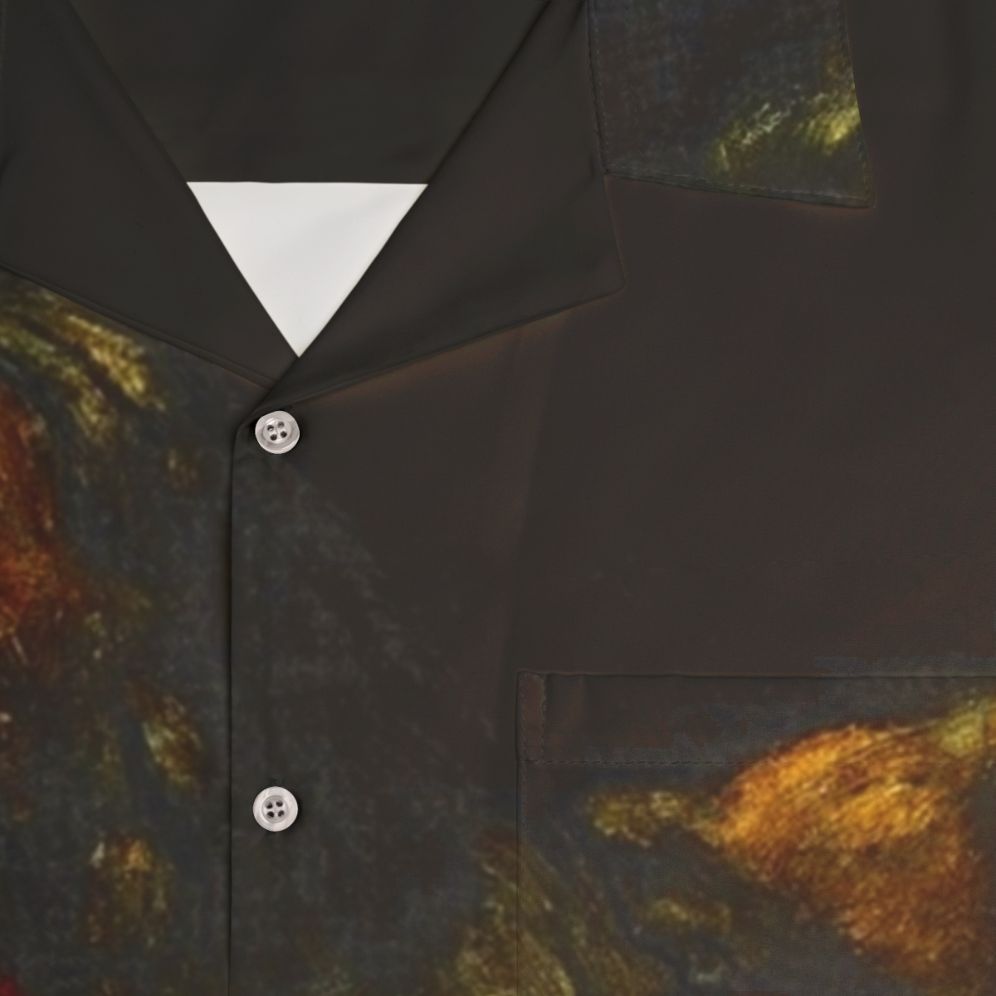 Greek mythology inspired Hawaiian shirt featuring Saturn devouring his son, a painting by Francisco Goya - Detail