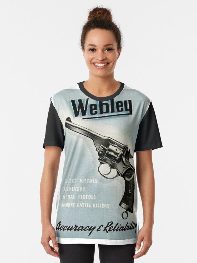 Webley pistol revolver gun graphic t-shirt - Women