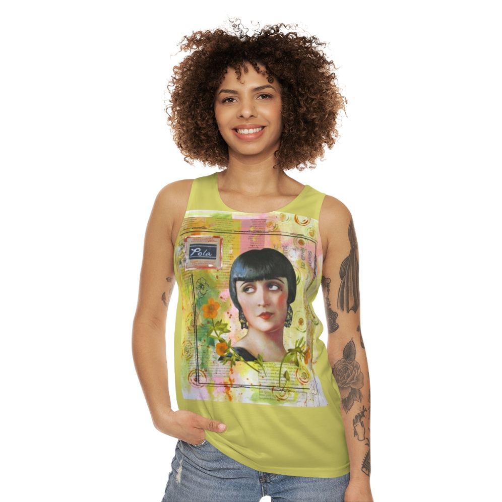 Pola Negri 1920s vintage collage unisex tank top - women