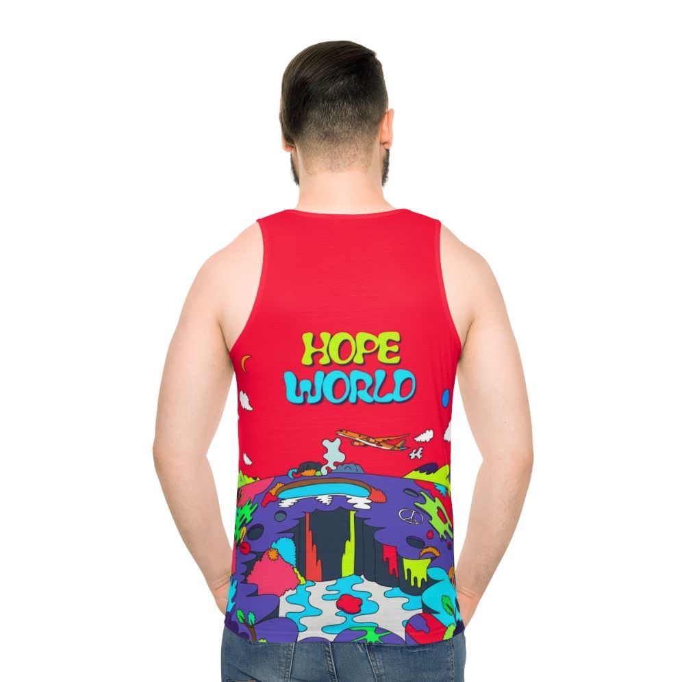 Hope World Unisex Tank Top - men back