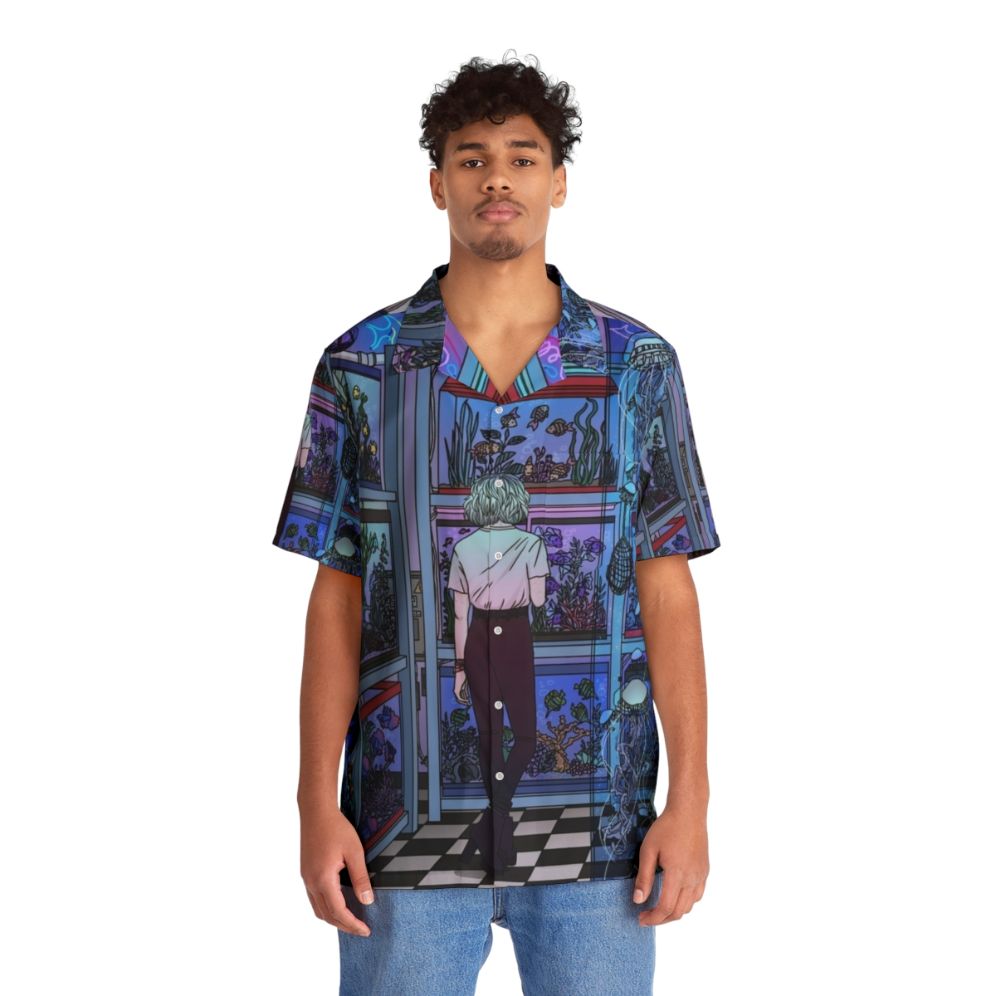 Aquarium Hawaiian Shirt with Neon Fish and Jellyfish - Lifestyle