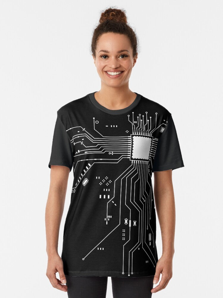 CPU Processor Circuit Diagram Graphic T-Shirt - Women