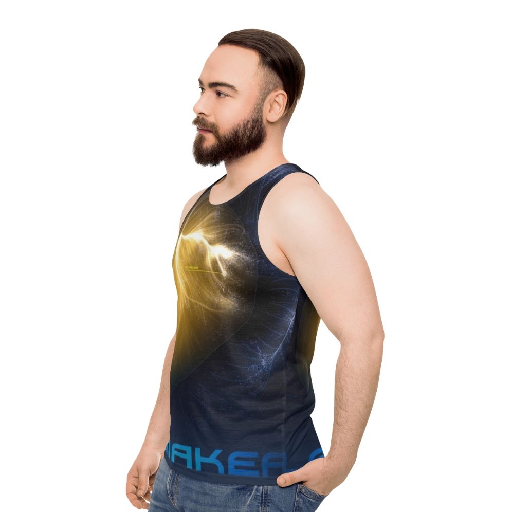 Laniakea Unisex Tank Top featuring space art galaxy cluster design - men side