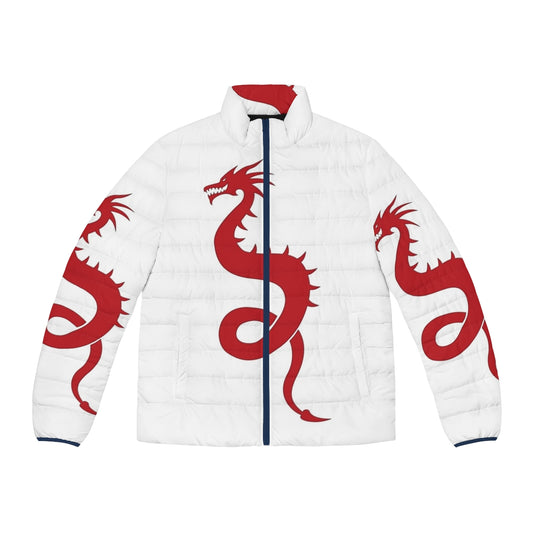 Legendary animals angry dragon puffer jacket with a cool fantasy design