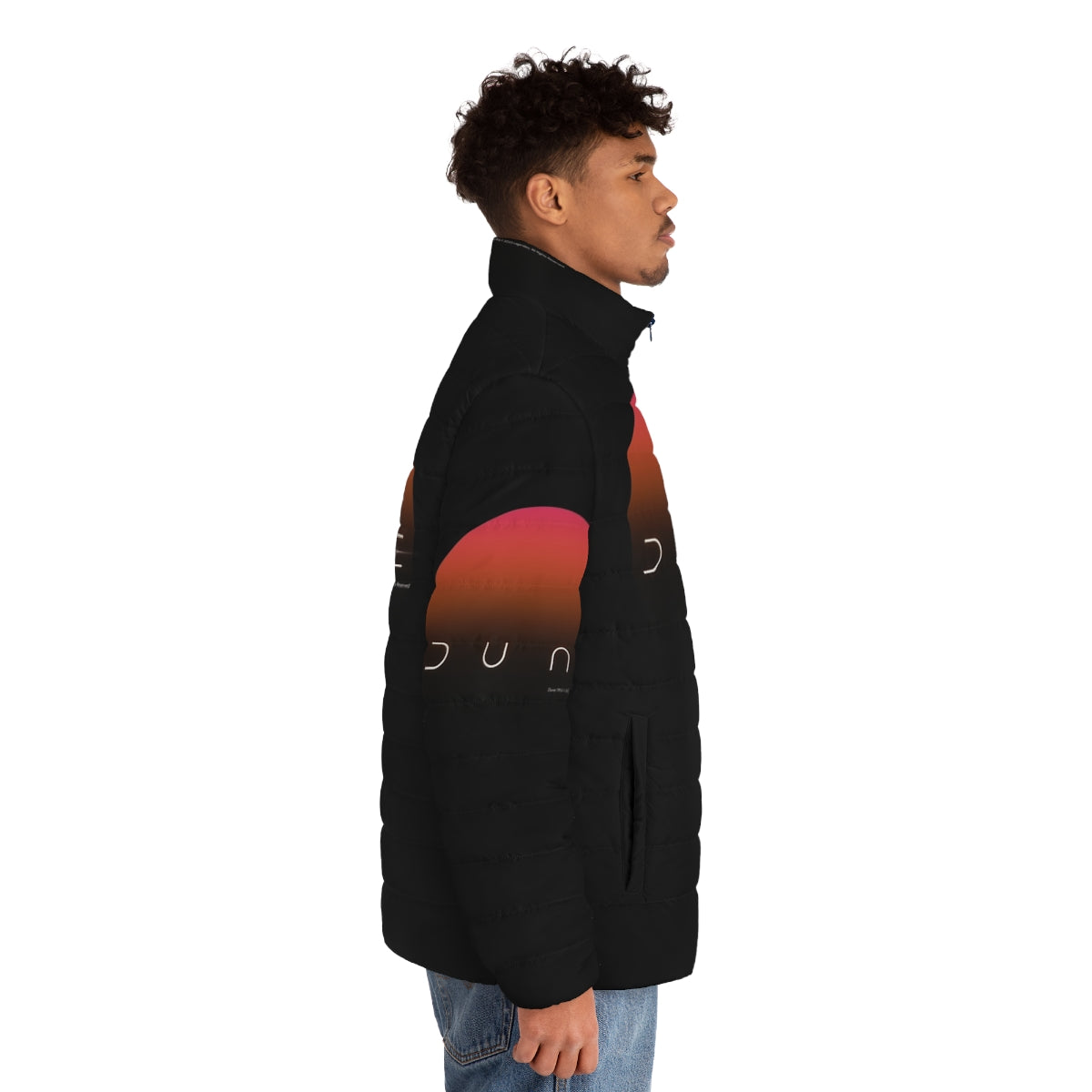 Dune-inspired sun puffer jacket with a stylish and functional design - men side right