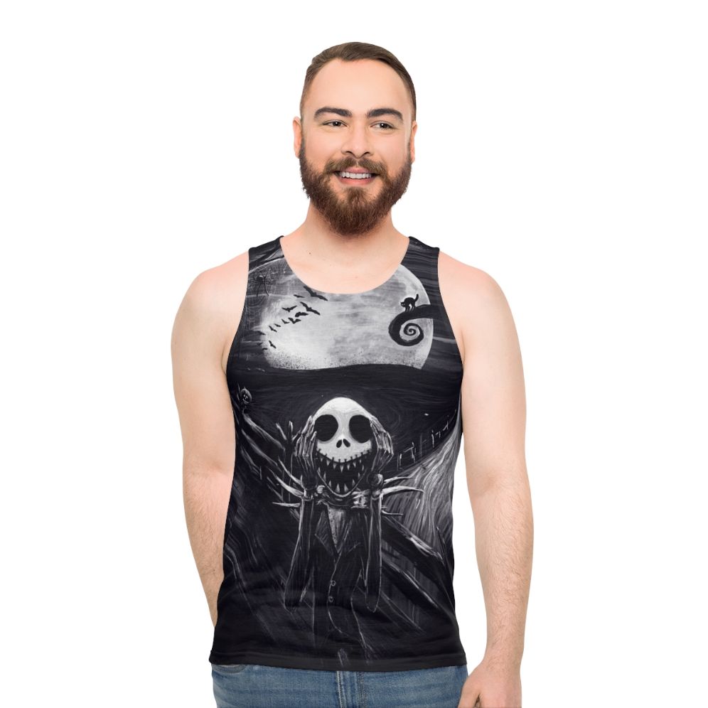 Unisex "The Scream Before Christmas" tank top featuring Jack Skellington - men