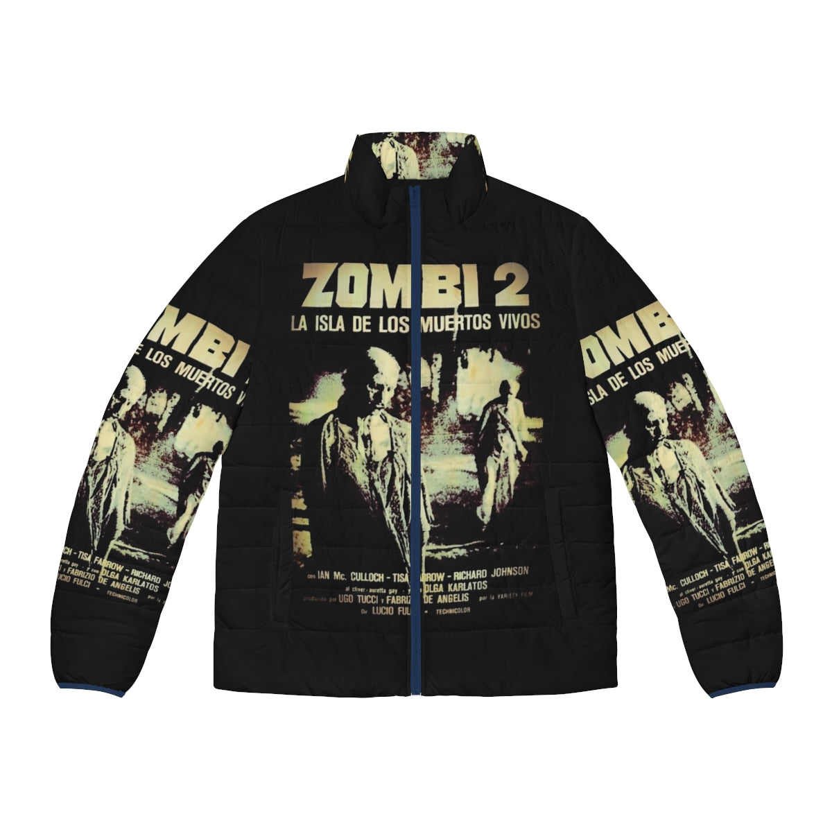 Zombi 2 Puffer Jacket featuring horror elements