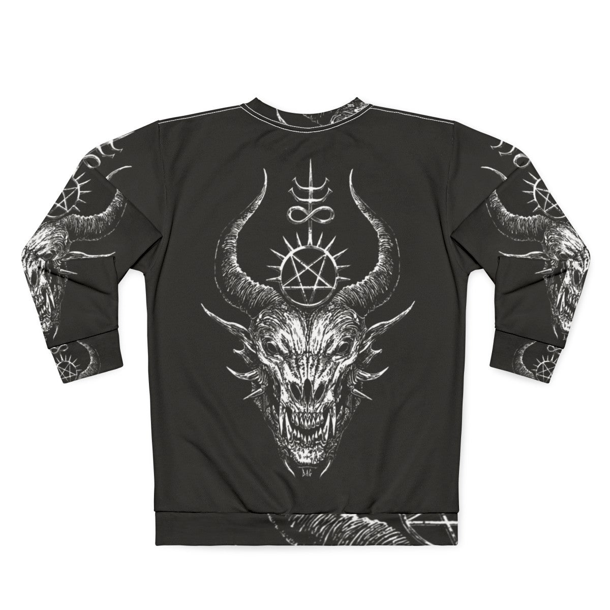 Satanic demon sweatshirt with dark gothic design - Back