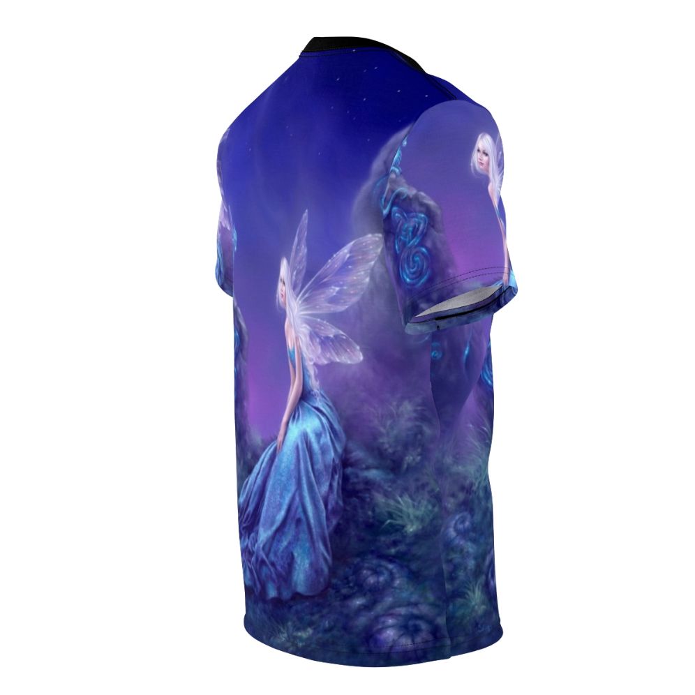 Luminescent fairy dragon fantasy art design on a t-shirt - men right