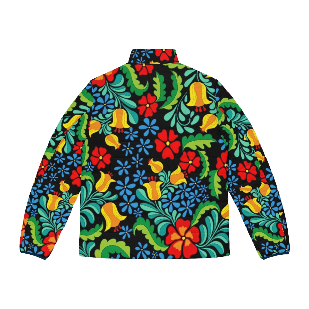 Seamless ethnic pattern in traditional Mexican style on a puffer jacket - Back