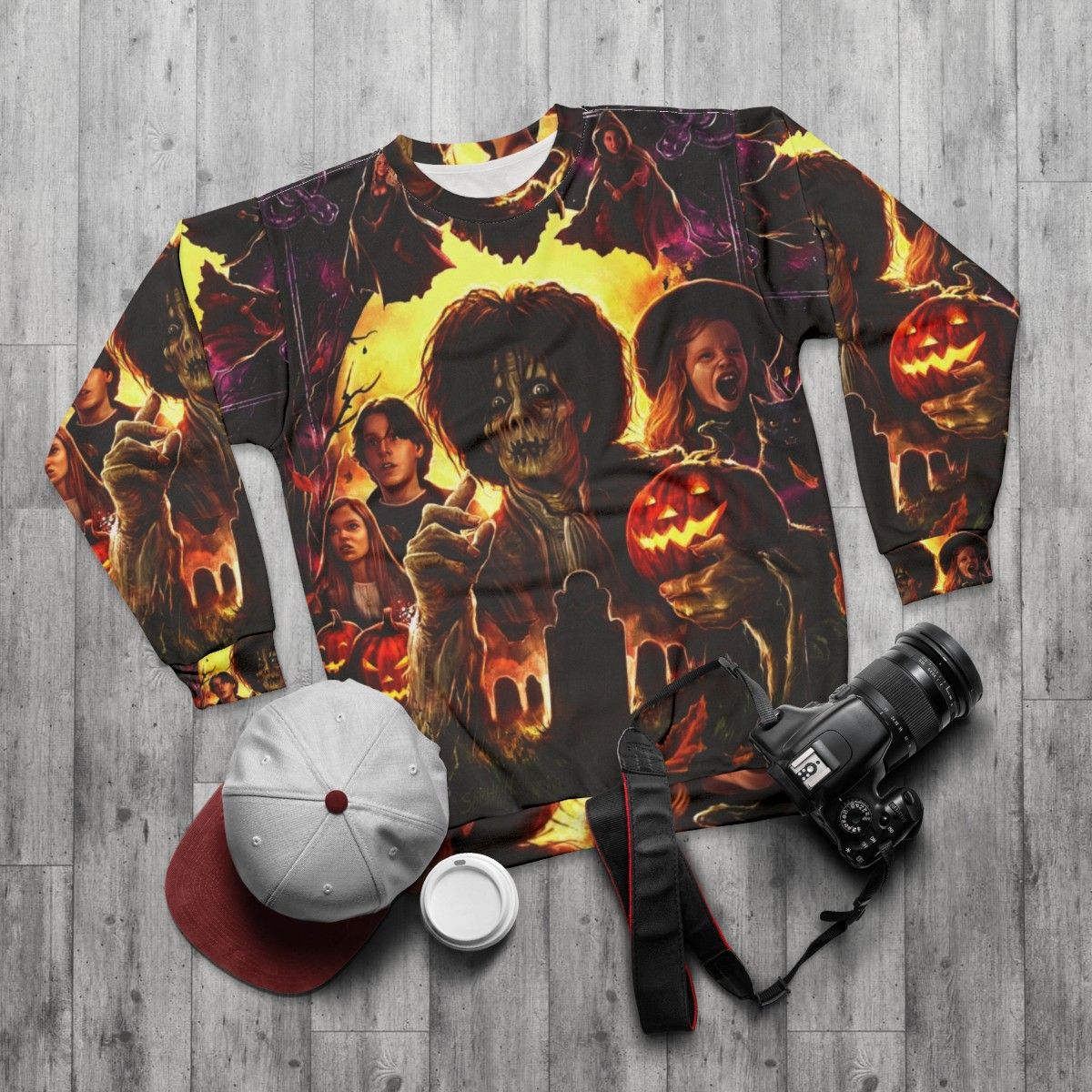 Hocus Pocus Sanderson Sisters Halloween Sweatshirt - flat lay