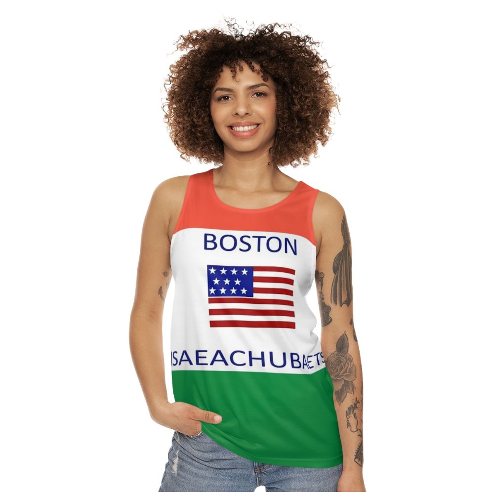 Boston Massachusetts meme unisex tank top - women