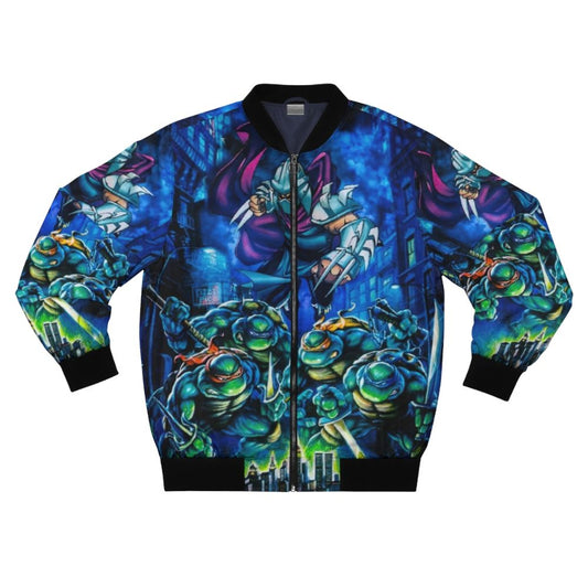 TMNT Retro Bomber Jacket - Teenage Mutant Ninja Turtles Hyper Stone Arcade Adventure Design