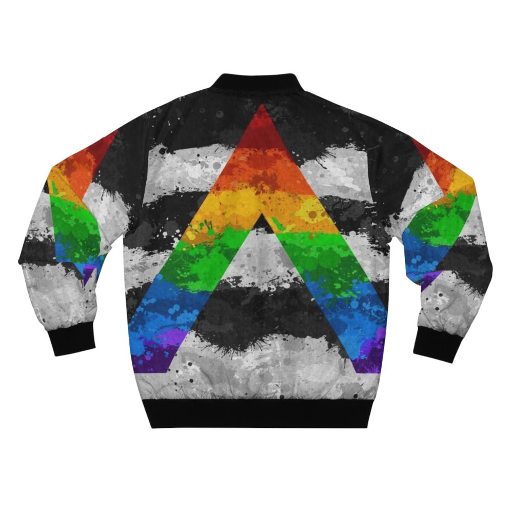 Abstract LGBT Ally Pride Flag Pattern Bomber Jacket - Back