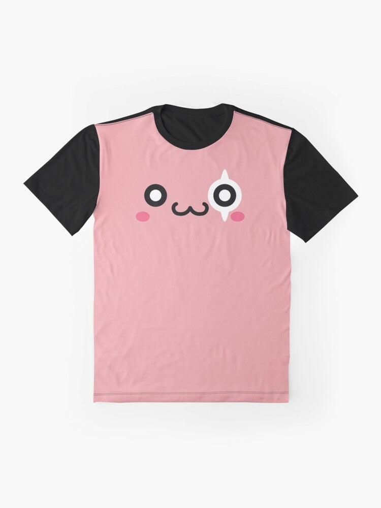 Maplestory Pink Bean Cute Boss Graphic T-Shirt - Flat lay