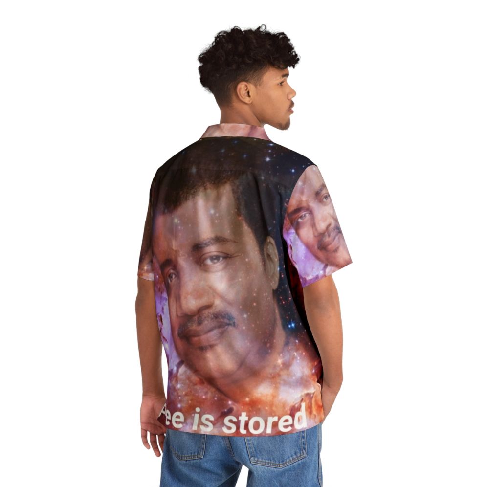 Absurdist "Pee is Stored in the Heart" Hawaiian Shirt Design - People Back